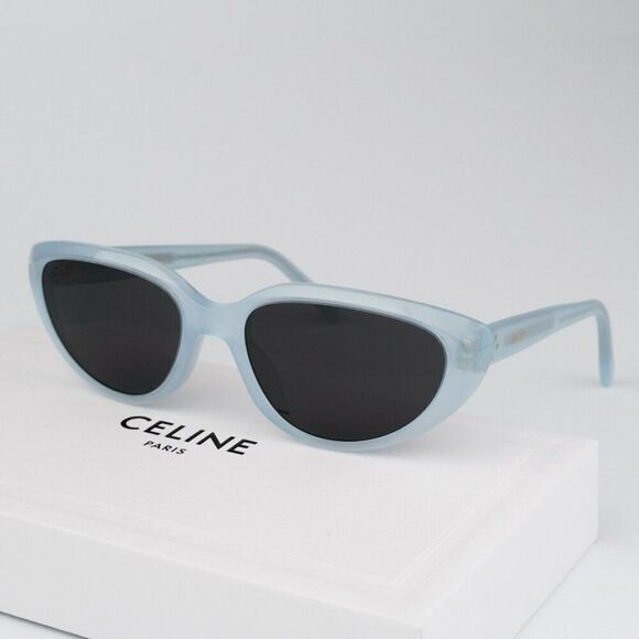 NEW Celine CL40220U 84A THIN Light Blue Grey Cat Eye Women Sunglasses CL 40220U - Picture 2 of 11